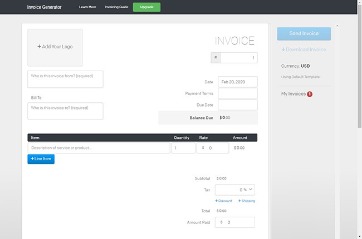 create custom invoice templates using our free invoice generator