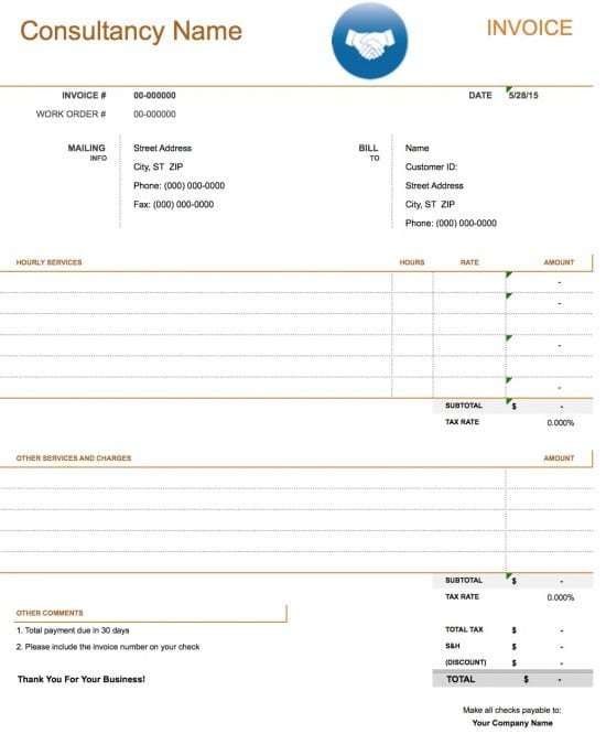 free consulting invoice template