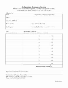 Free Freelance Independent Contractor Invoice Template