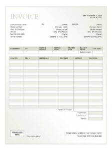 Free Rental Monthly Rent Invoice Template