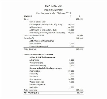 how to prepare an income statement