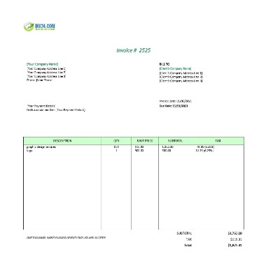 invoice for a freelance designer