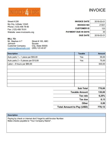 invoice template for excel