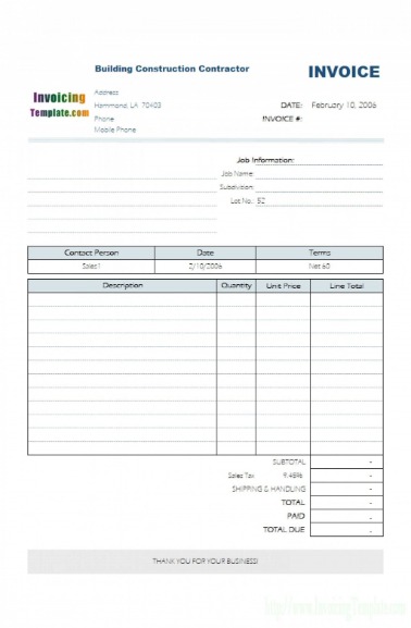 self employed invoice template